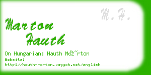 marton hauth business card